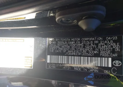 2023 Toyota Corolla Le z USA, uszkodzony, nr VIN JTDB4MEE9PJ005601